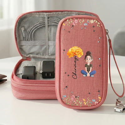 Self Gift Birth Flower - Personalized Cable Bag