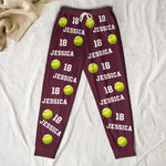 Softball Custom Name, Number - Personalized Sweatpants - Lounge Pants With Pockets, Custom Pajama Pants, Jogger Sweatpants, Gift For Her