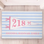 Stripes Pennant Dorm Room - Personalized Doormat