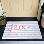 Stripes Pennant Dorm Room - Personalized Doormat