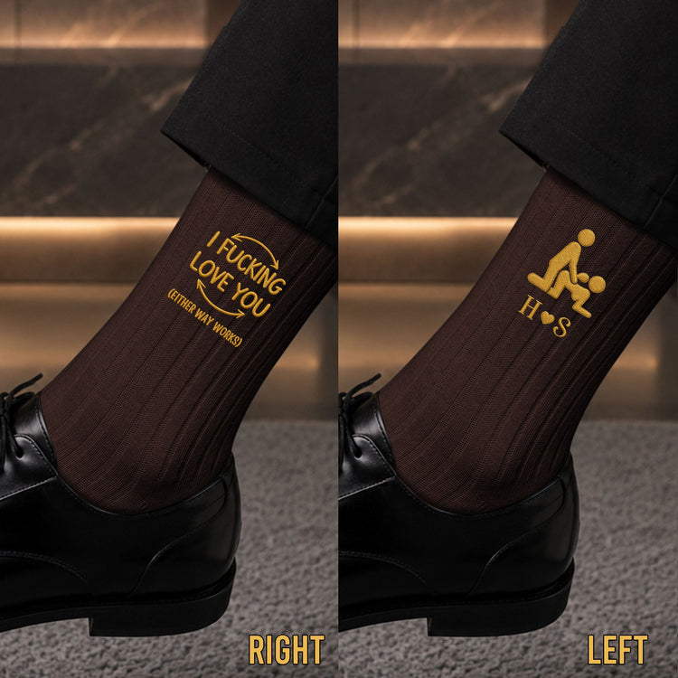 Thanks For All The Orgasms - Naughty Gifts For Him, Groom, Husband - Personalized Embroidered Socks