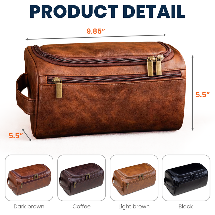 The Dogfather - Personalized Leather Toiletry Bag