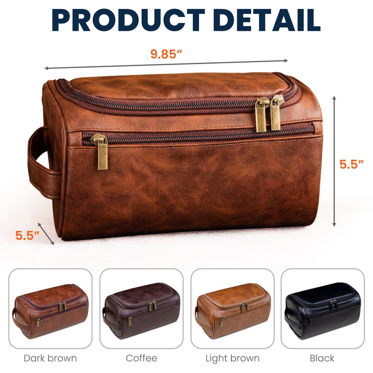 The Man, The Myth, The Legend Custom For Dad, Grandpa - Personalized Leather Toiletry Bag