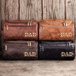 The Man, The Myth, The Legend Custom For Dad, Grandpa - Personalized Leather Toiletry Bag