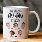 This Amazing Grandpa Belongs To Custom Kids Faces - Personalized Photo Mug