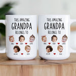 This Amazing Grandpa Belongs To Custom Kids Faces - Personalized Photo Mug