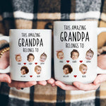 This Amazing Grandpa Belongs To Custom Kids Faces - Personalized Photo Mug