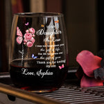 To My Daughter In Law Thank You For Loving My Son - Wedding Gifts From Mother-In-Law - Personalized Wine Glass