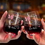 To My Daughter In Law Thank You For Loving My Son - Wedding Gifts From Mother-In-Law - Personalized Wine Glass