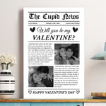 Will You Be My Valentine? First Valentine's Day Gift For Couples, Him, Her - Personalized Photo Poster