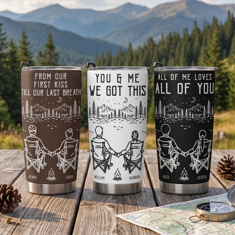 You & Me We Got This Couple Sitting Line Art Anniversary Gifts For Men, Women - Personalized Tumbler Cup