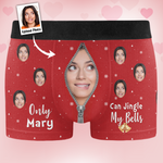 Only Wife Can Jingle My Bells - Personalized Photo Men's Boxer Briefs - Gift For Husband