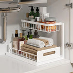 L-Shaped Under Sink Organizer - White